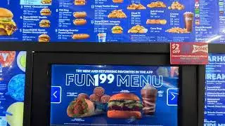 $8 Sonic Drive-In, SuperSonic Breakfast Burrito Order, Menu Board Stall Pleasanton, Texas 4 Sept NGH