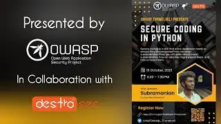 Secure Coding in Python | Tamil Webinar | Owasp Tirunelveli