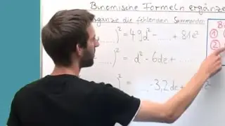 Binomische Formeln erg&auml;nzen (2) - Zahlen und Terme