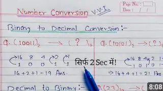 Binary Conversion|Number Base Conversion|Full Hindi explanation| LOC-1|Digital Electronics|BTech|BCA