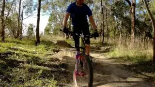 Jumping session interrupted by a puncture (MTB trail Glen Waverley, Melbourne)