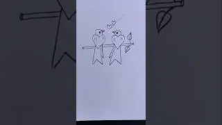 Love Birds Drawing ideas | #art #drawing #bird #shorts