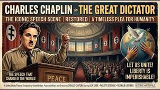 The Great Dictator (1940) &ndash; Iconic Speech Scene | Restored | Public Domain Classic