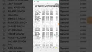 Markfed AFO 67 Posts Merit List in EXCEL 2021