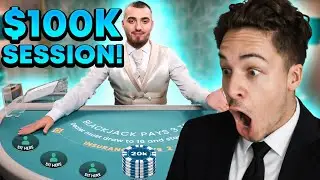 INSANE $100,000 BATTLE ON HIGH ROLLER BLACKJACK!