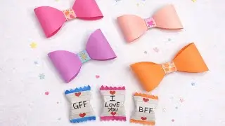 Beautiful Paper Bow & Cute Message Candy Craft | Easy DIY Gift Idea | Fiza Craft Paper