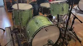 (SOLD) Drum Kits - C&C Drum Co. 14x22 9x13 15x16 Player Date II (Mint Marine Pearl)