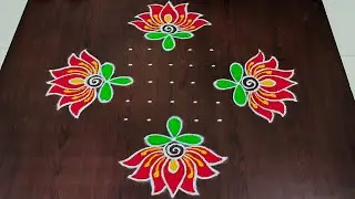 7×3dots beautiful sankranti special rangoli 🌹🌷|easy sankranti rangoli|Pongal kolams#Rang Kaa Rangoli
