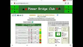 Accessing results on the Pinner Bridge Club website