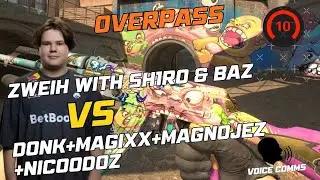 zweih with sh1ro & baz vs donk+magixx+Magnojez+nicoodoz - FACEIT 4000 ELO #cs2 #faceit #zweih #donk