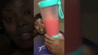 Fresh watermelon juice in my mini blender 