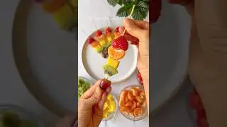 Easy Summer Fruit Skewers with Nutella Dip 🍓 | Healthy Party Snack Idea  ✨#shorts