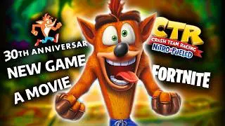 Crash Bandicoot в 2026 году &mdash; 30-летие, новая игра, фильм, коллаборация с Fortnite.