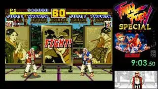 Fatal Fury Special SNES Speedrun in 18:50 ( level 1- VS Ryo -jubei ) WR