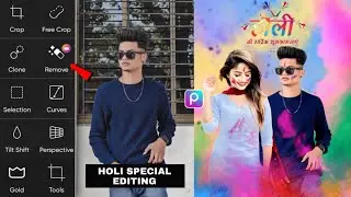 Holi Special Photo Editing PicsArt || Happy Holi Photo Ladki Ke Sath Kaise Edit Kare