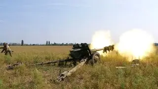 Артилерійські розрахунки, навчальні стрільби з Д 44.