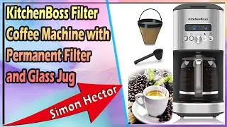 KitchenBoss Filter Coffee Machine with Permanent Filter and Glass Jug