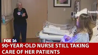 90-year-old nurse still taking care of her patients