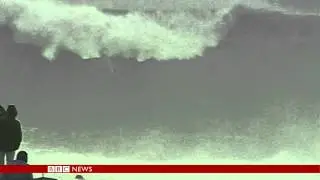 CARLOS BURLE RIDES A GIANT NAZARE WAVE - BBC NEWS