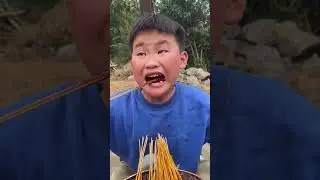 2 brother eating and cooking food  381