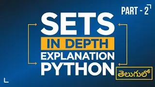Master all non-mathematical set operations in Python | Set Operations in Python Telugu | video-23