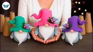 Без шитья!🧵Вы больше никогда не выбросите бобины от ниток!❄️Прелестные гномы своими руками