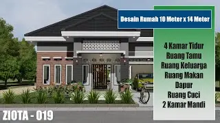 ZIOTA 019 DESAIN RUMAH 10 METER X 14 METER ( 4 KAMAR TIDUR )
