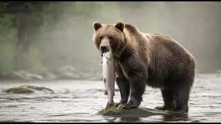 GIANT Grizzly Bear Catching Salmon: You Won&rsquo;t Believe This Raw Power! (4K Wildlife) | Ai Wildlife.