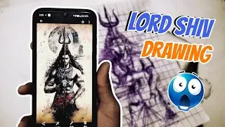 How to draw Shiv ji Mahadev ji drawing process by ball pen 😱🖋️ 