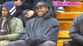 Kanye West Gets Mobbed By Fans With French Montana At The Donda Academy Homecoming Basketball Game