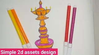 How to create 2d traditional lamp design | Assets tutorial for animation 