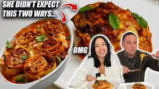 My wife loves lasagna...So I made it two ways for her birthday