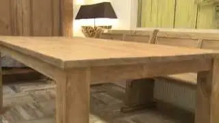 Teak tafel geborsteld | Teak Tisch geb&uuml;rstet