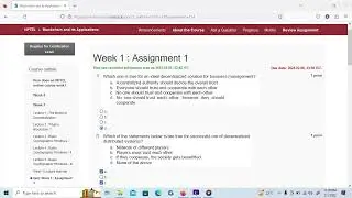 Blockchain and its Applications NPTEL SWAYAM Course Week 1 Assignment Answers