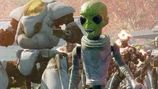 Alien Robots VS Pre-War Military! - Fallout 4 NPC Battle