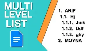 How to Make a Multi Level List on Google Docs