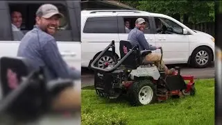 Man Takes It Upon Himself To Mow High Grass At Millstadt Business