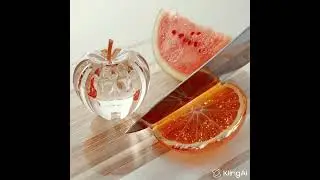 AI glass fruit cutting :) | Satisfying AI Fruit Slicing #satisfying #orange #fruit #relax #relaxing