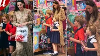 Kate, George & Charlotte GOT SPOTLIGHT At School Supplies Store As Her Children Attend To Lambrook