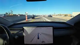 Tesla FSD 11.4.9 slows down to avoid hitting motorcyclist