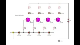 Music Operated Dancing LEDs using BJT Transistor (volume unit(VU) meter) #hobby  electronic project