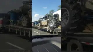 monster trucks going down the toad