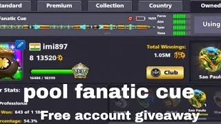 Free 8 ball pool account giveaway pool fanatic cue account giveaway