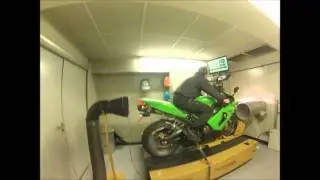 Kawasaki ZX6r 2006 636 Dyno with quickshift set up Full leo vince SBK carbon