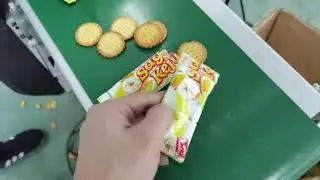 Biscuit stacking two layer material automatic packaging system