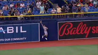Conner Capel MAKES A JUMPING CATCH AT THE WALL! | Oakland Athletics | 4/9/2023