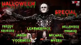 💀 HALLOWEEN SPECIAL 💀 Freddy Krueger, Jason, Pinhead, Michael Myers, Leatherface | WWE 2K19 Gameplay
