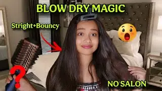 Blow Dry Brush se Stright Hair | Less Hair Fall & Extra Bounce || Easy At-Home Trick