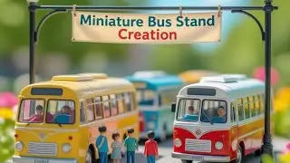 Miniature Bus Stand | Tiny World Creation 🚌 Mini Bus & Passengers Scene #tinyworld#miniatureworld 
