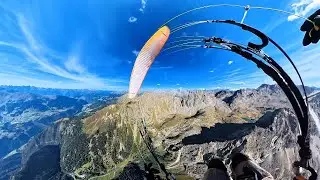 360&deg; 8K Paragliding #365: Incredibly high flight above Zirmesspitze and spotting a waterfall